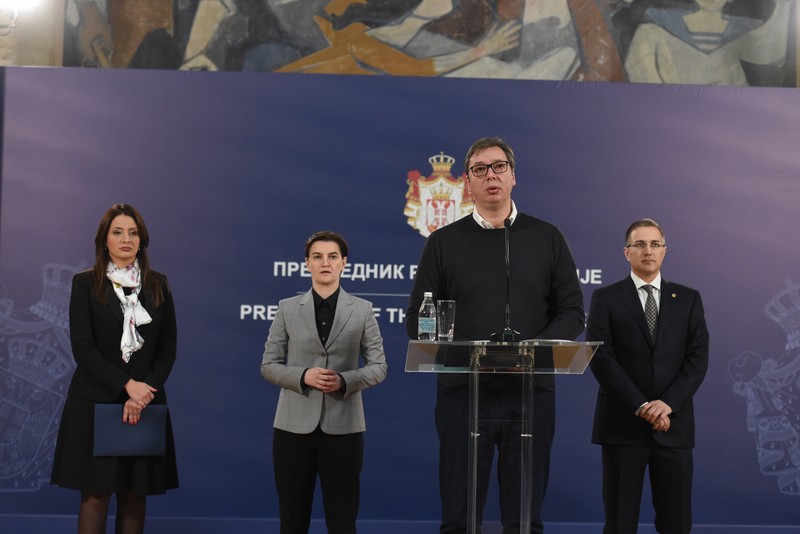 Nela Kuburovic, Ana Brnabic, Aleksandar Vucic and Nebojsa Stefanovic