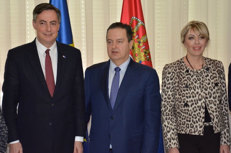 From left: David McAllister, Ivica Dacic and Jadranka Joksimovic