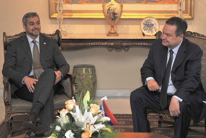 Mario Abdo Benitez, left, and Ivica Dacic