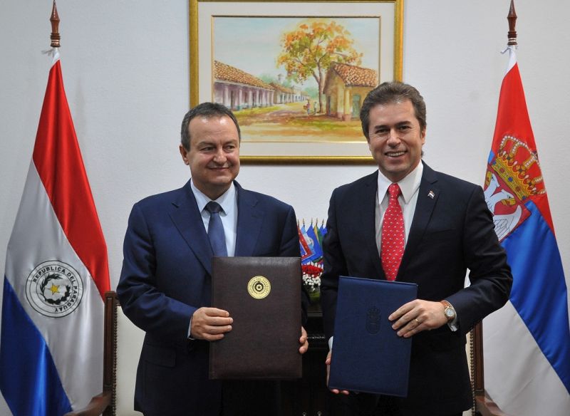 Ivica Dacic, left, and Luis Alberto Castiglioni