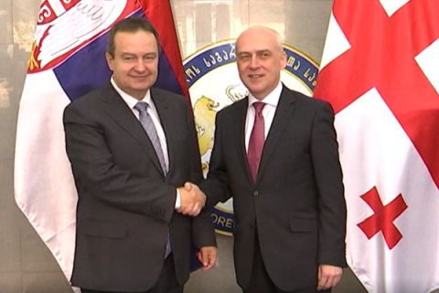 Ivica Dacic, left, and David Zalkaliani