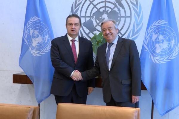 Ivica Dacic, left, and Antonio Guterres