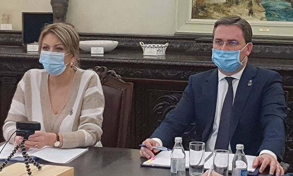 Minister for European Integration Jadranka Joksimovic and Minister of Foreign Affairs Nikola Selakovic