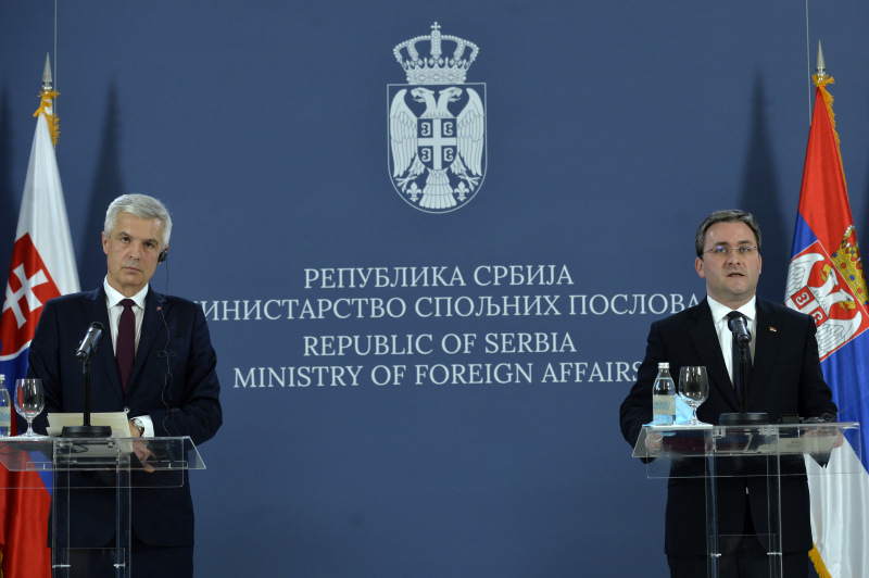 Ivan Korčok, left, and Nikola Selakovic at today's press conference