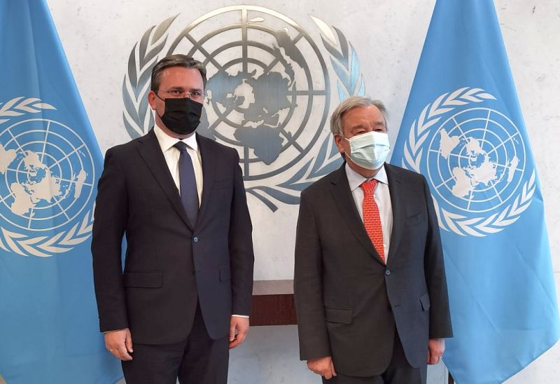 Nikola Selakovic, left, and Antonio Guterres