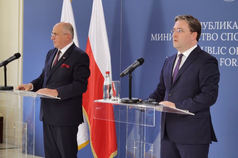 Zbigniew Rau, left, and Nikola Selakovic at today's press conference