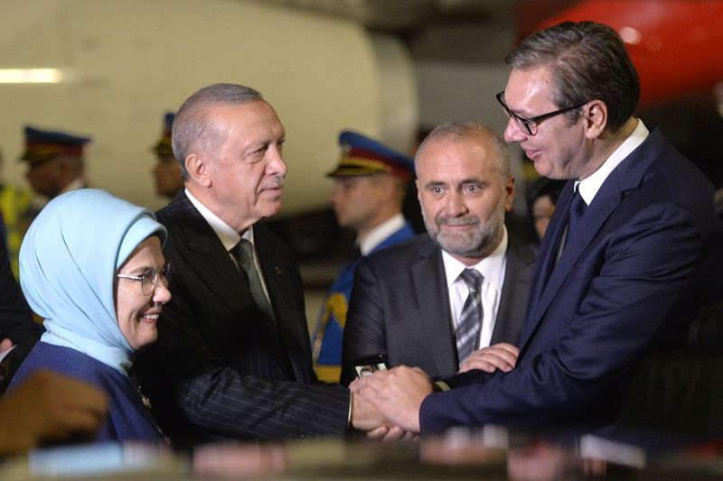 Turkish president arrives on official visit to Belgrade