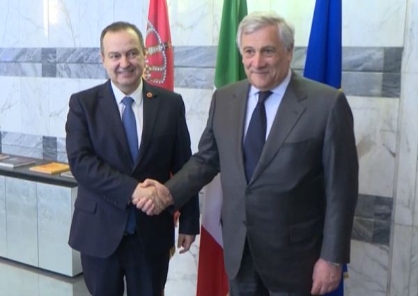Ivica Dacic, left, and Antonio Tajani