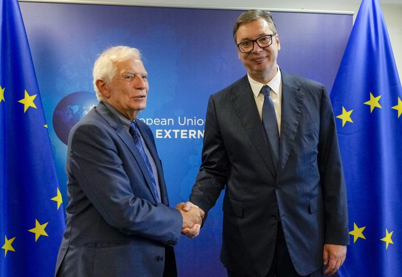 Josep Borrell and Aleksandar Vucic
