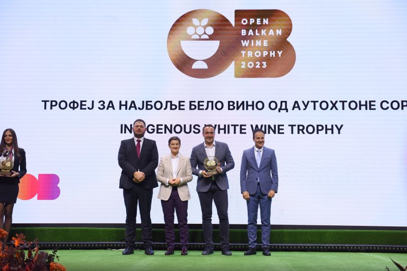 Brnabic awards wine trophies "Open Balkan Wine Trophy 2023"