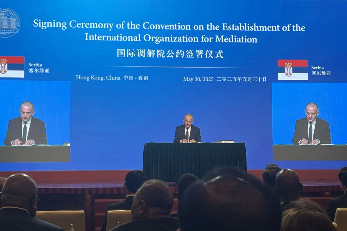 Serbia signs Convention on Establishment of International Organisation for Mediation