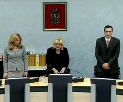 Председавајућа Судског већа Ната Месаревић  (у средини) приликом изрицања пресуде