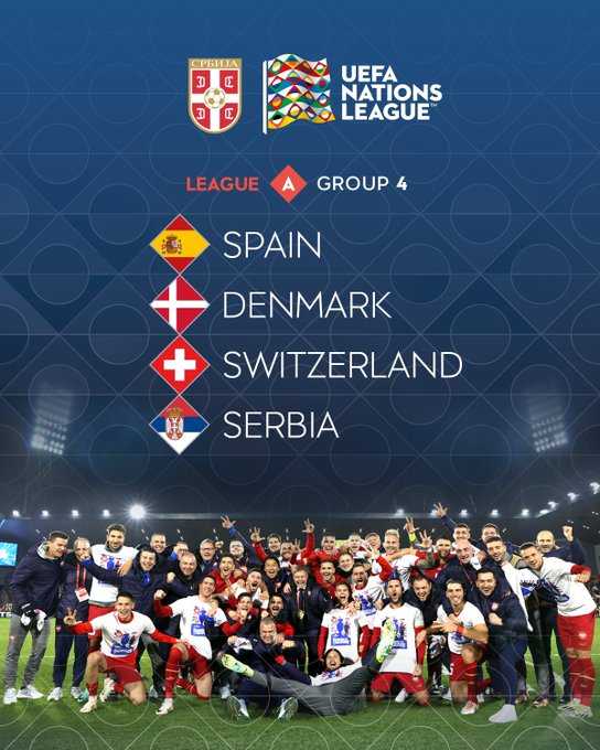 Фудбалери Србије против Швајцарске, Шпаније и Данске у Лиги нација