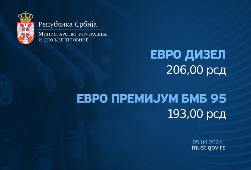 Нове цене горива на бензинским пумпама у наредних седам дана