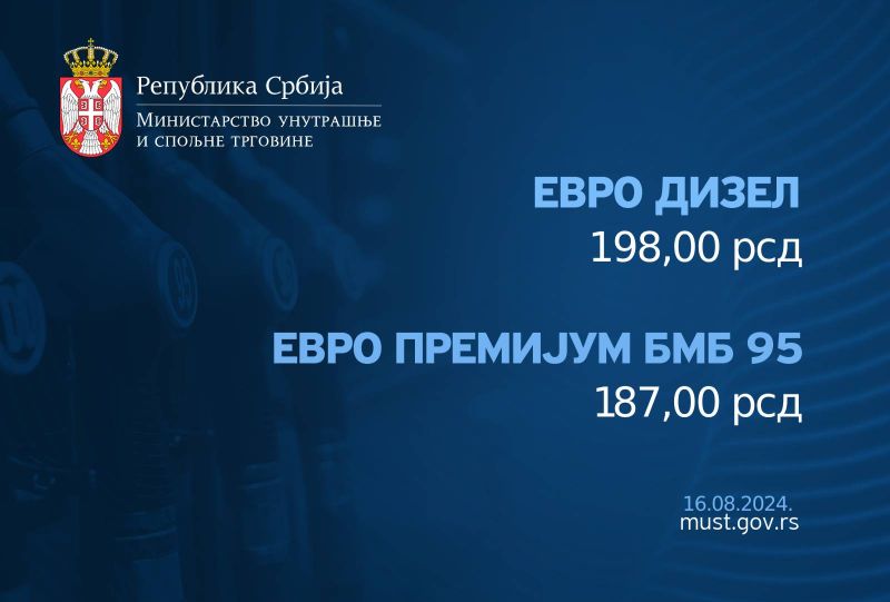 Непромењене цене горива у наредних седам дана